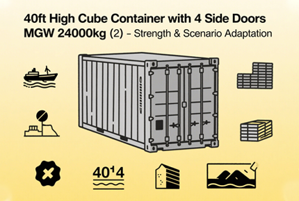 40ft High Cube Container with 4 Side Doors MGW 24000kg（2） - Strength & Scenario Adaptation